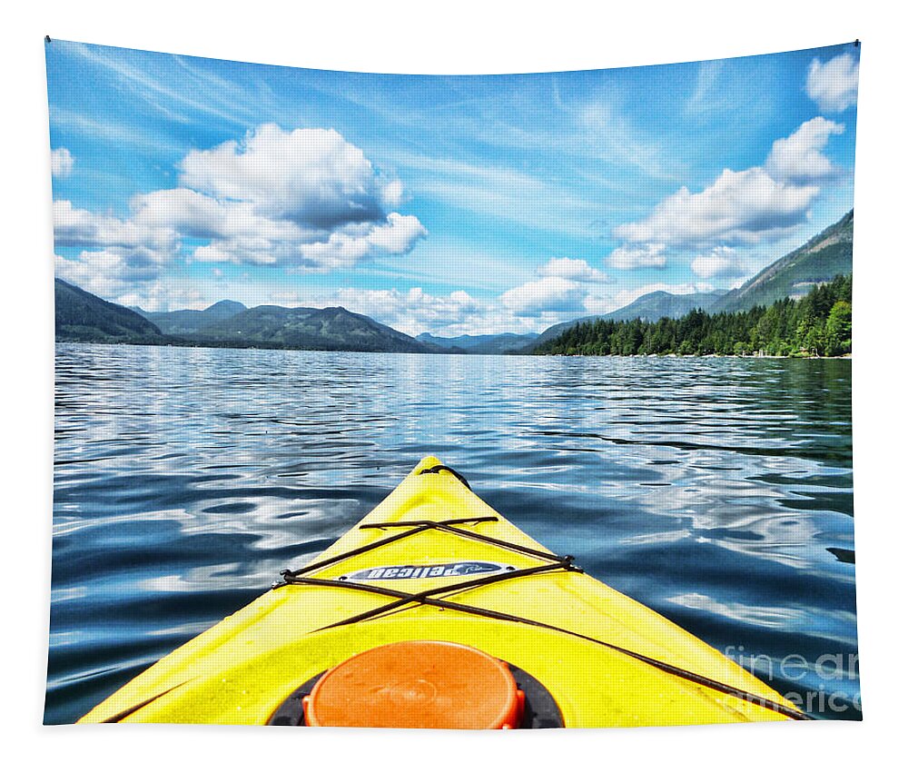British Columbia Tapestry featuring the photograph Kayaking in BC by Traci Cottingham