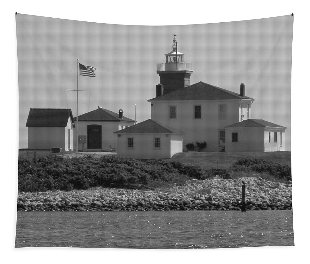 Light House Tapestry featuring the photograph Light House Watch Hill RI by Kim Galluzzo