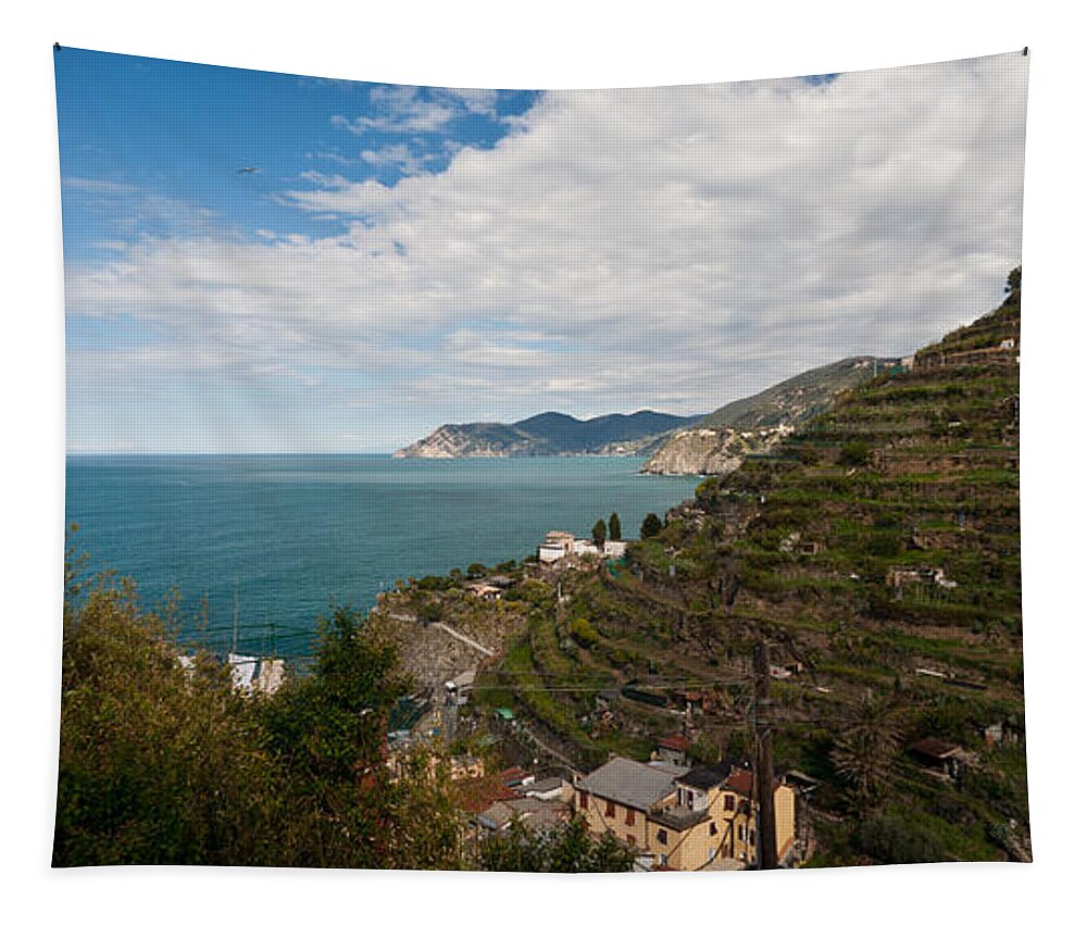 Manarola Tapestry featuring the photograph Manarola Terraces by Mike Reid