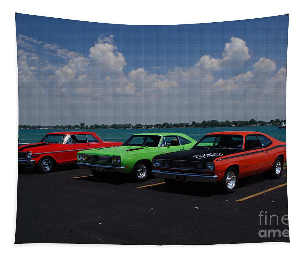 Cars Tapestry featuring the photograph Marine City Car Show by Grace Grogan