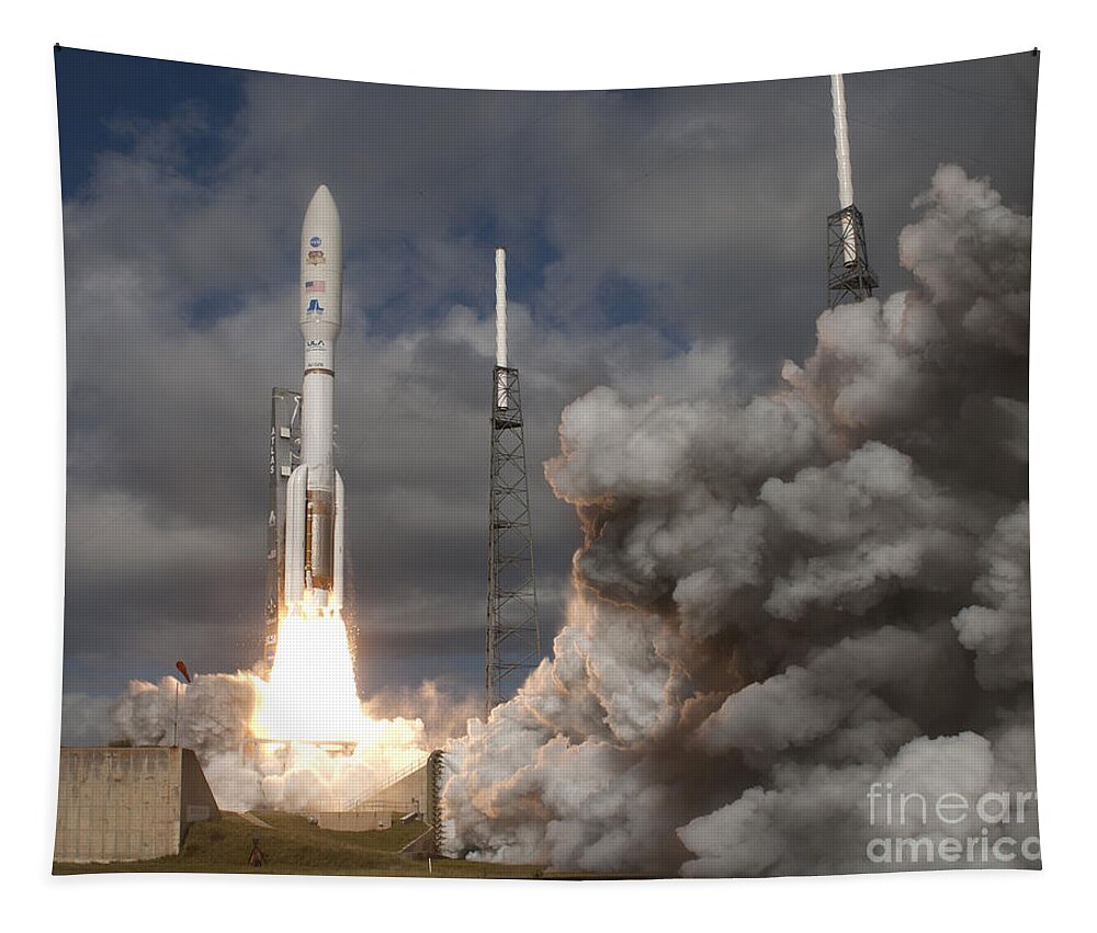 Science Tapestry featuring the photograph Mars Science Laboratory Rover Curiosity by NASA Scott Andrews Canon