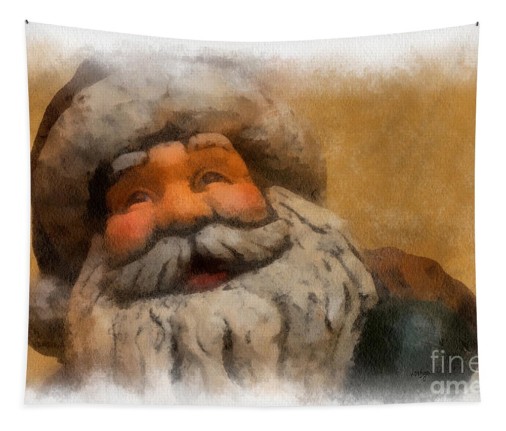 Santa Tapestry featuring the photograph Merry Christmas Santa by Lois Bryan