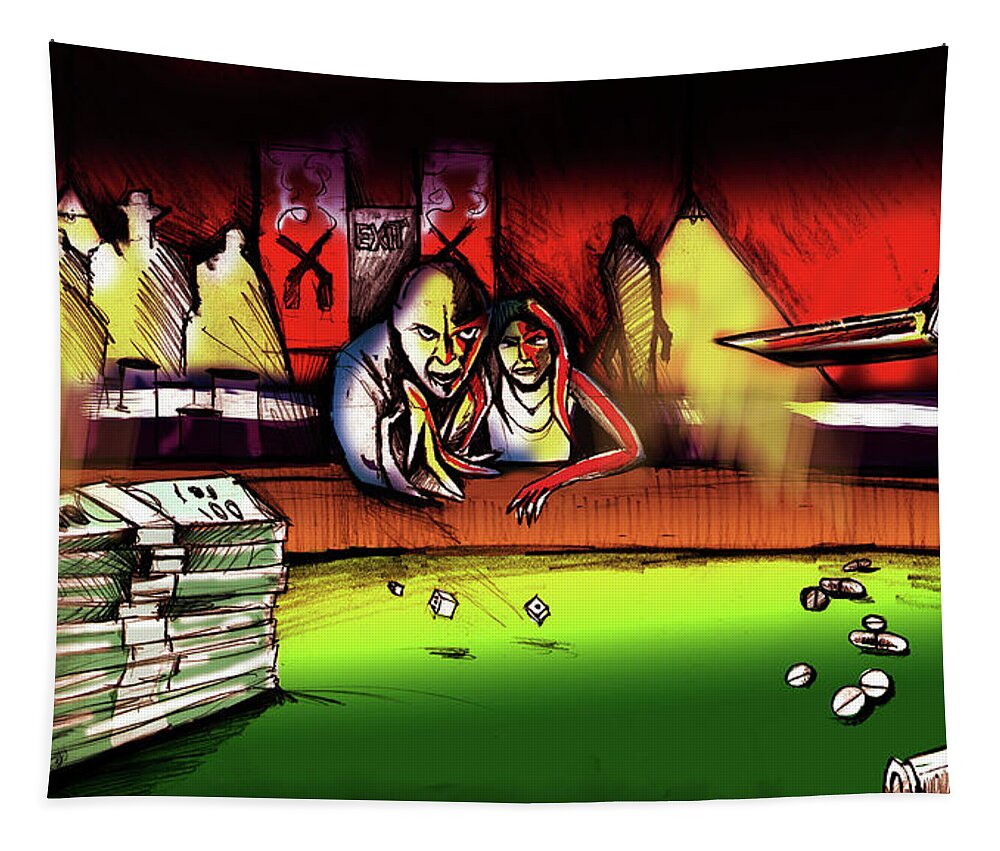 Money Stacks Tapestry featuring the painting Money Stacks by John Gholson
