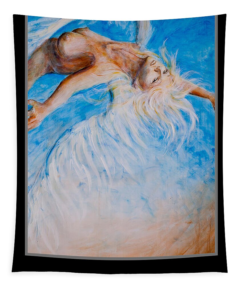 Motivational Tapestry featuring the painting Motivational Angel by Nik Helbig