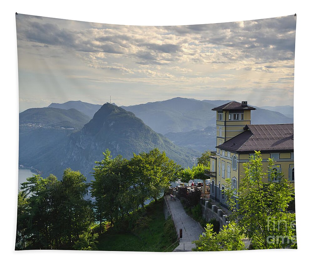 House Tapestry featuring the photograph Mountain bre by Mats Silvan