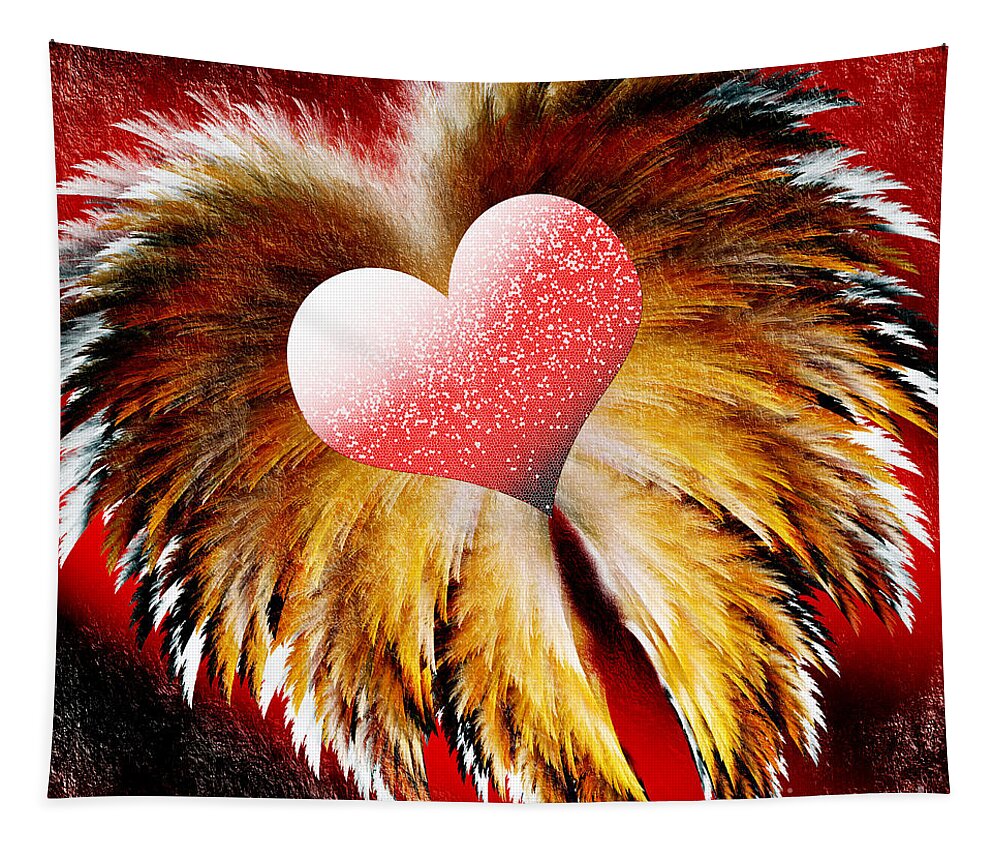 Wings Tapestry featuring the photograph My Heart Has Wings V1 by Andee Design