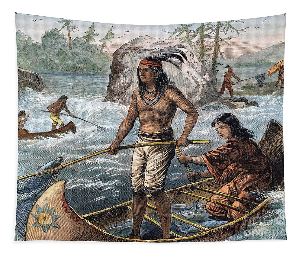Native Americans/fishing Tapestry