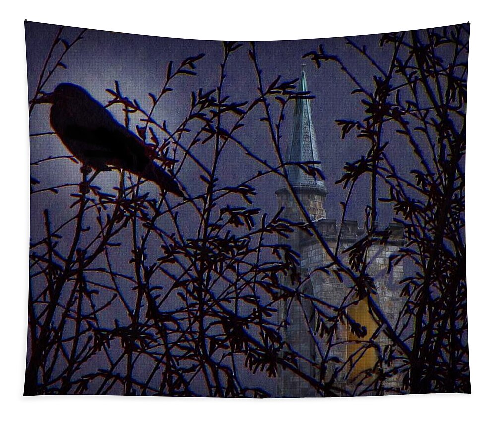 Raven Tapestry featuring the photograph Nevermore by David Dehner
