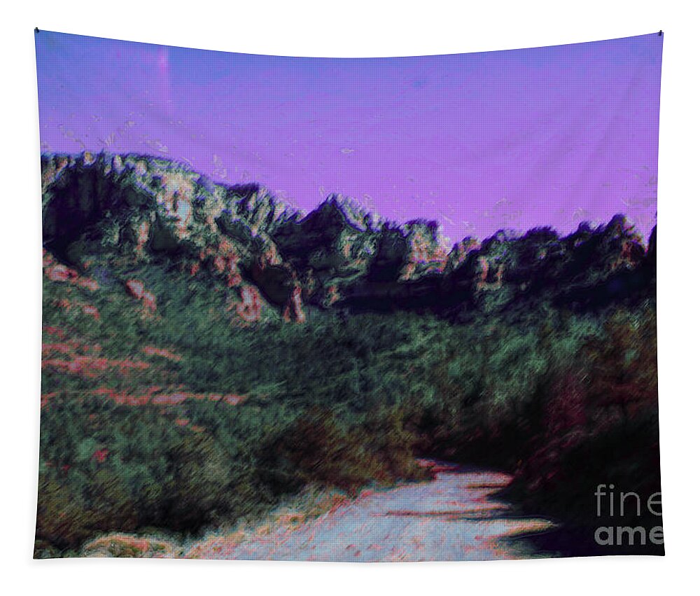 Sedona Tapestry featuring the photograph Night Falls on Sedona by Julie Lueders 