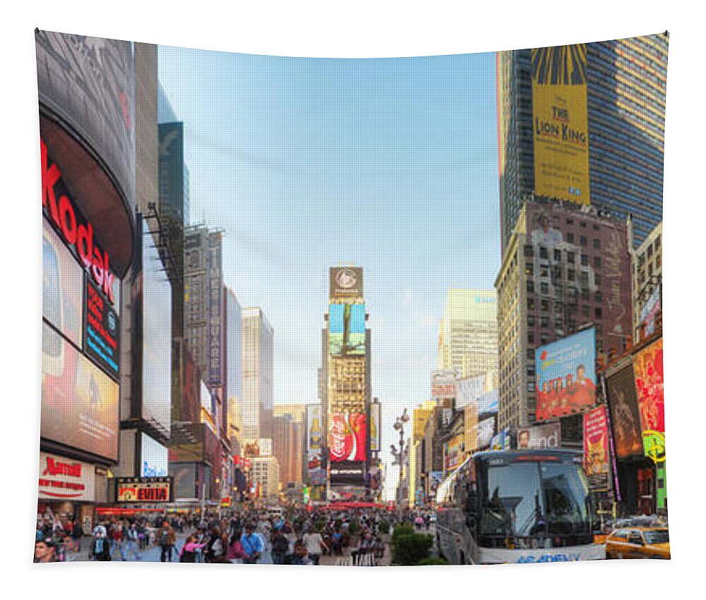 Art Tapestry featuring the photograph NYC Times Square by Yhun Suarez