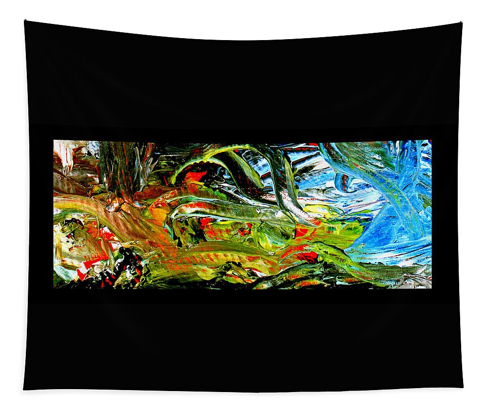 Ocean Life Tapestry featuring the painting Ocean Life Abstract by Marie Jamieson