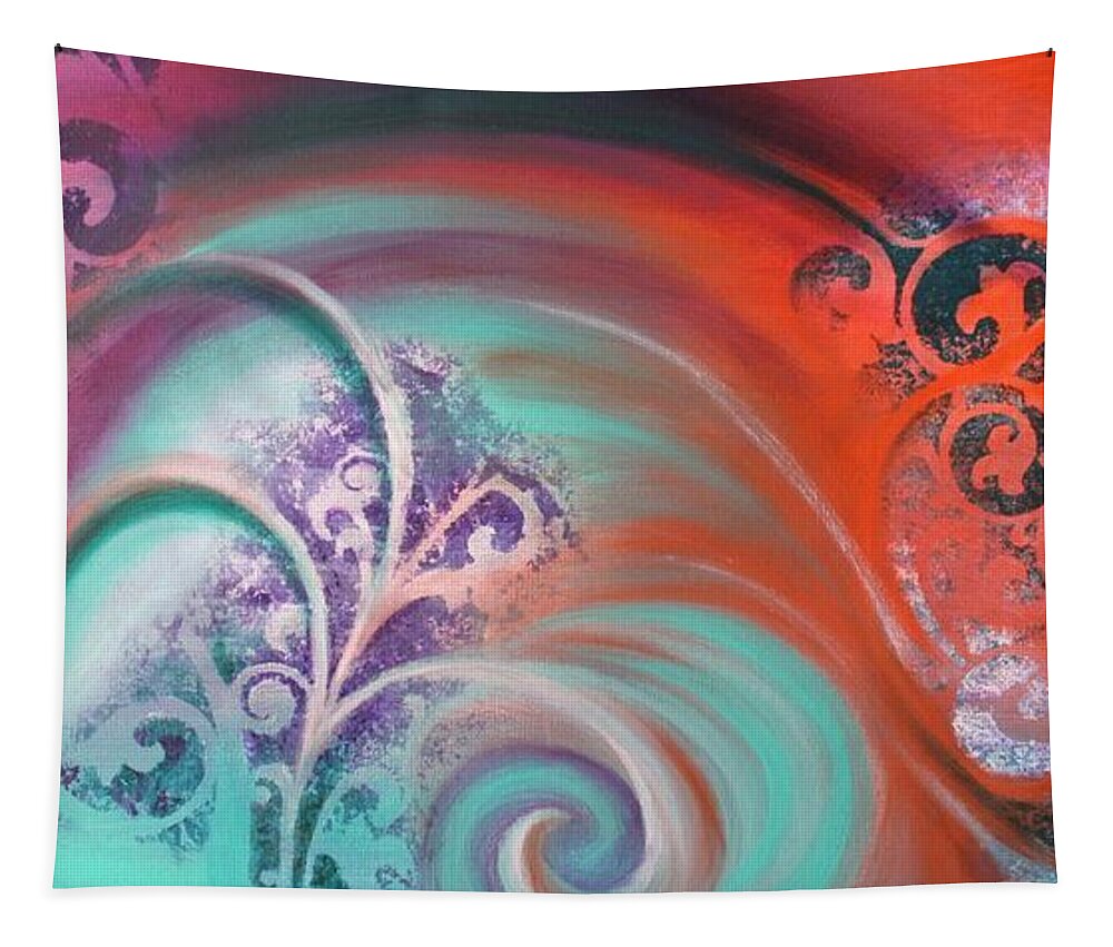 Abstract Prints Tapestry featuring the painting Oceania by Reina Cottier