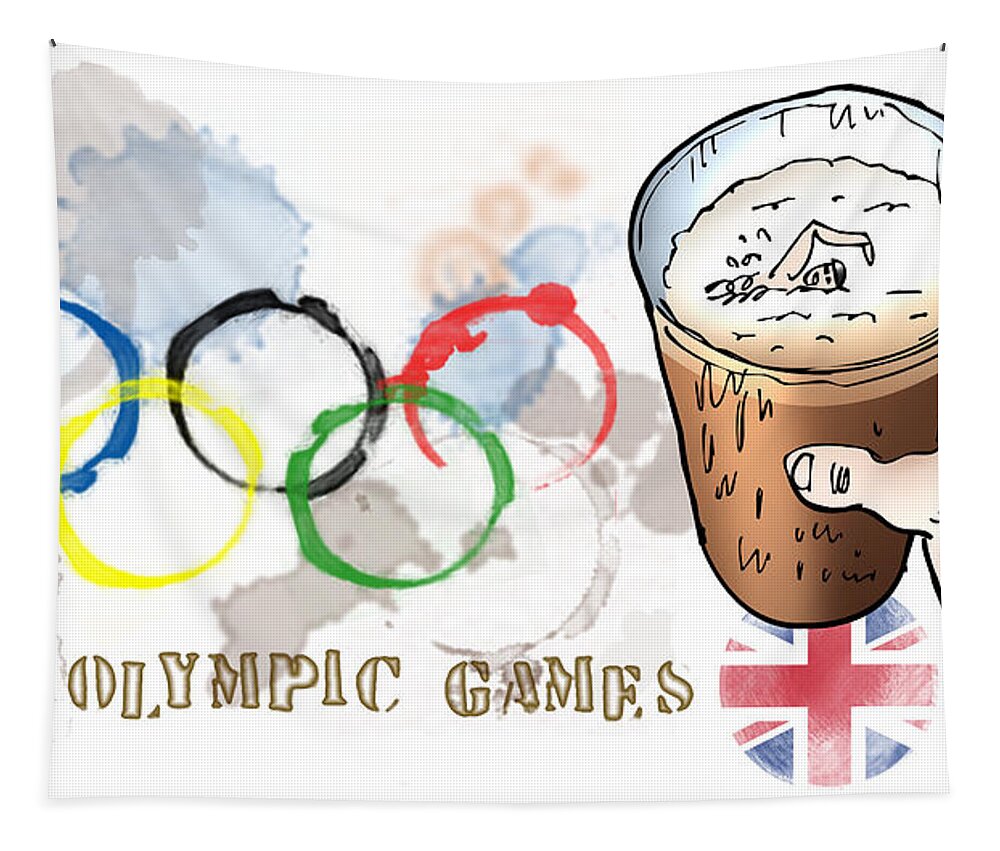 Olympics Tapestry featuring the digital art Olympic Rings by Mark Armstrong