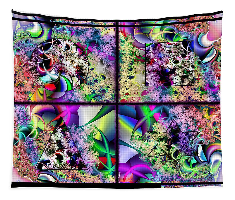 Fractal Art Tapestry featuring the digital art One WeirdAss Design by Susan Kinney