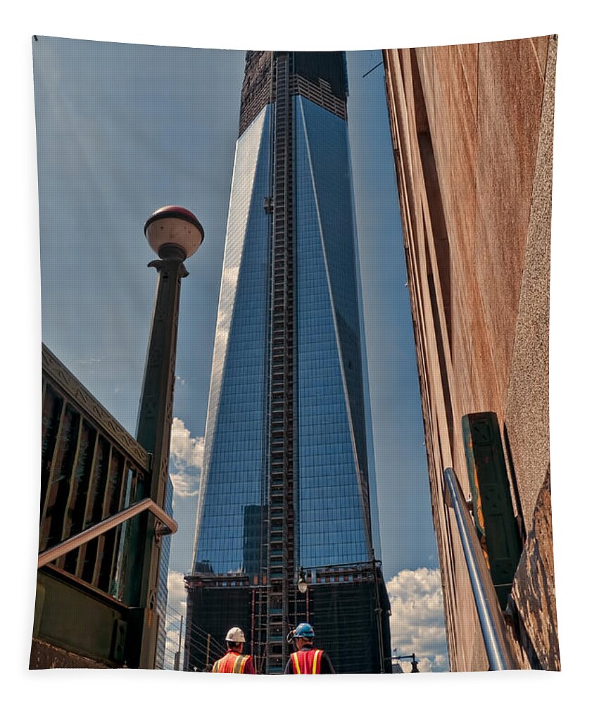 World Trade Tapestry featuring the photograph One WTC First Look by S Paul Sahm