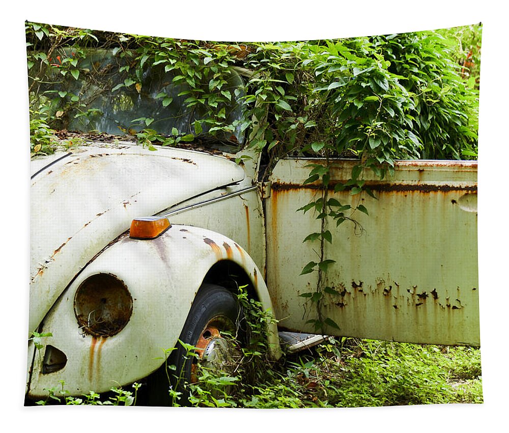 Vw Bug Tapestry featuring the photograph Outta Here by Carolyn Marshall