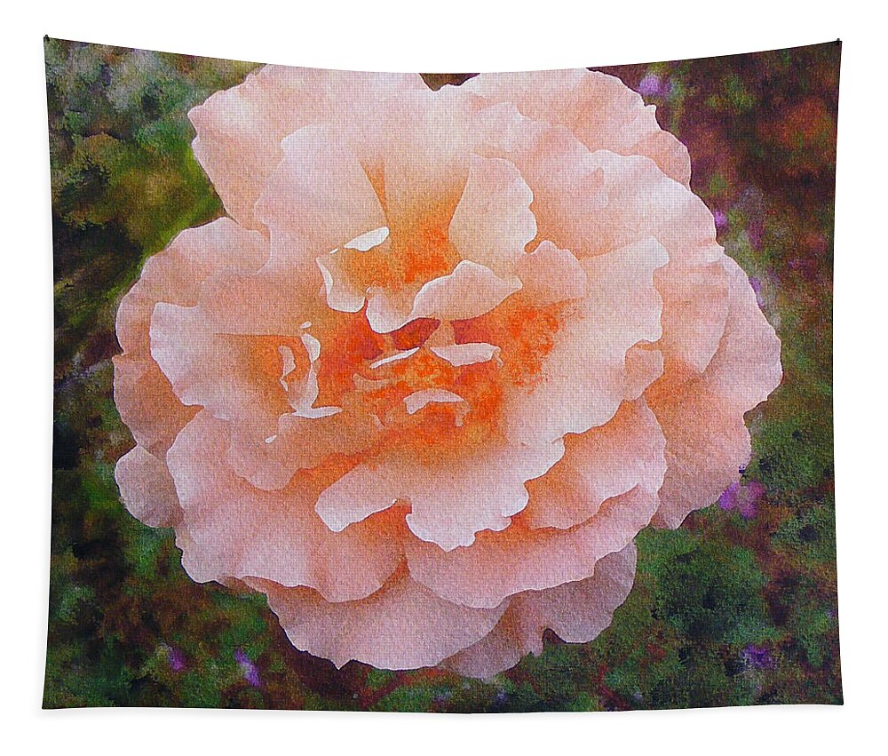  Richard Digance Tapestry featuring the painting Pale Orange Begonia by Richard James Digance
