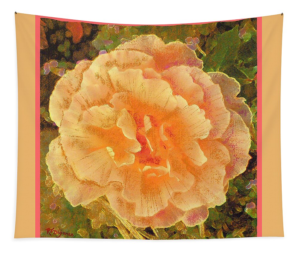 Rose Tapestry featuring the painting Peach Begonia by Richard James Digance
