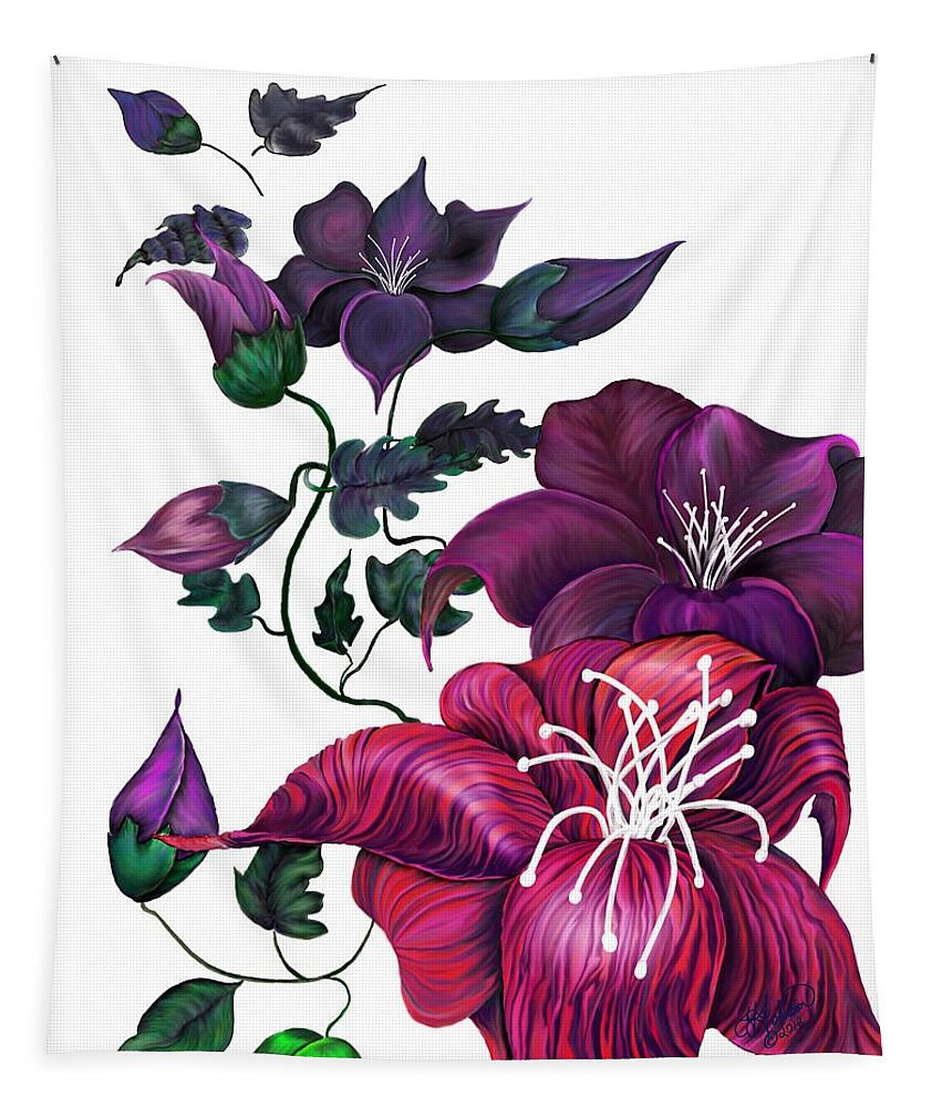 Flowers Tapestry featuring the digital art Perception by Yolanda Raker