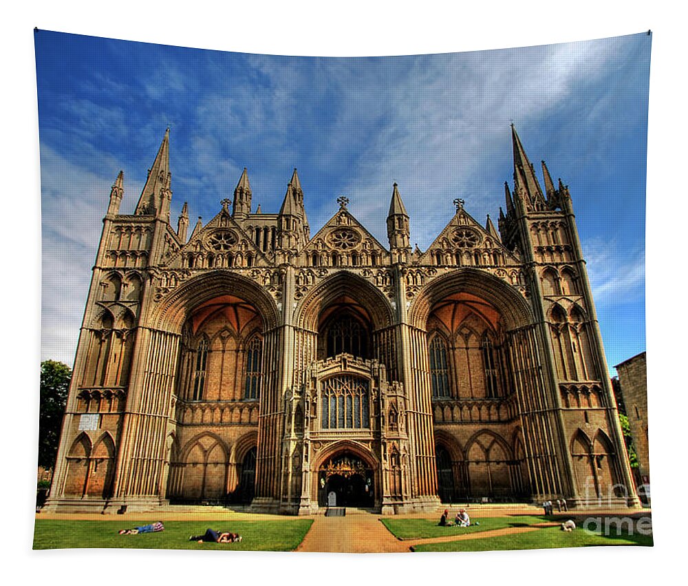 Yhun Suarez Tapestry featuring the photograph Peterborough Cathedral by Yhun Suarez