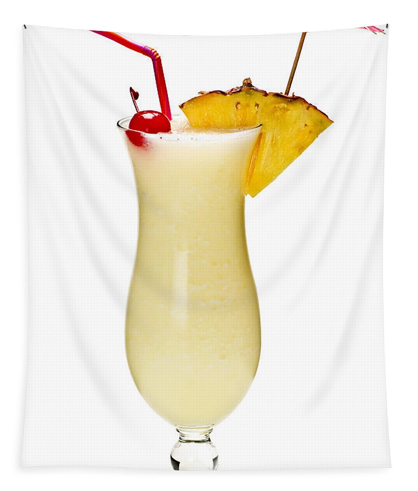 Pina Tapestry featuring the photograph Pina colada cocktail by Elena Elisseeva