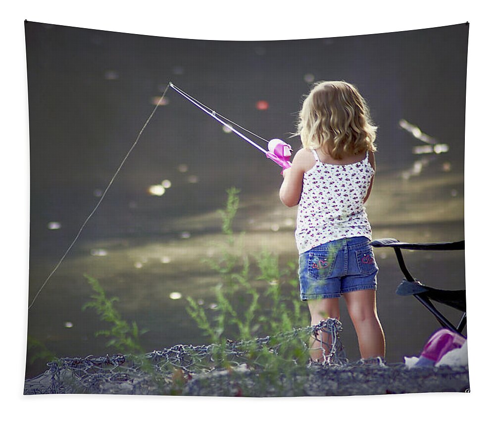 2d Tapestry featuring the photograph Pink Fishing Rod by Brian Wallace