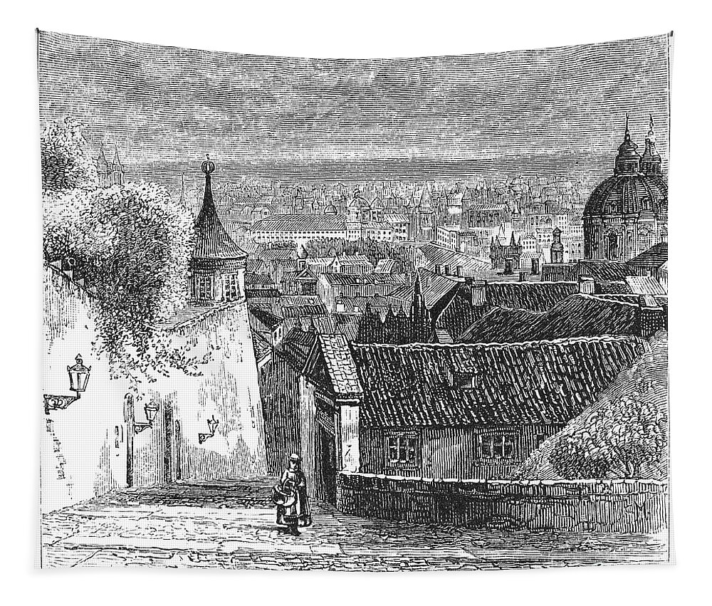 19th Century Tapestry featuring the photograph Prague: Castle Stairs by Granger