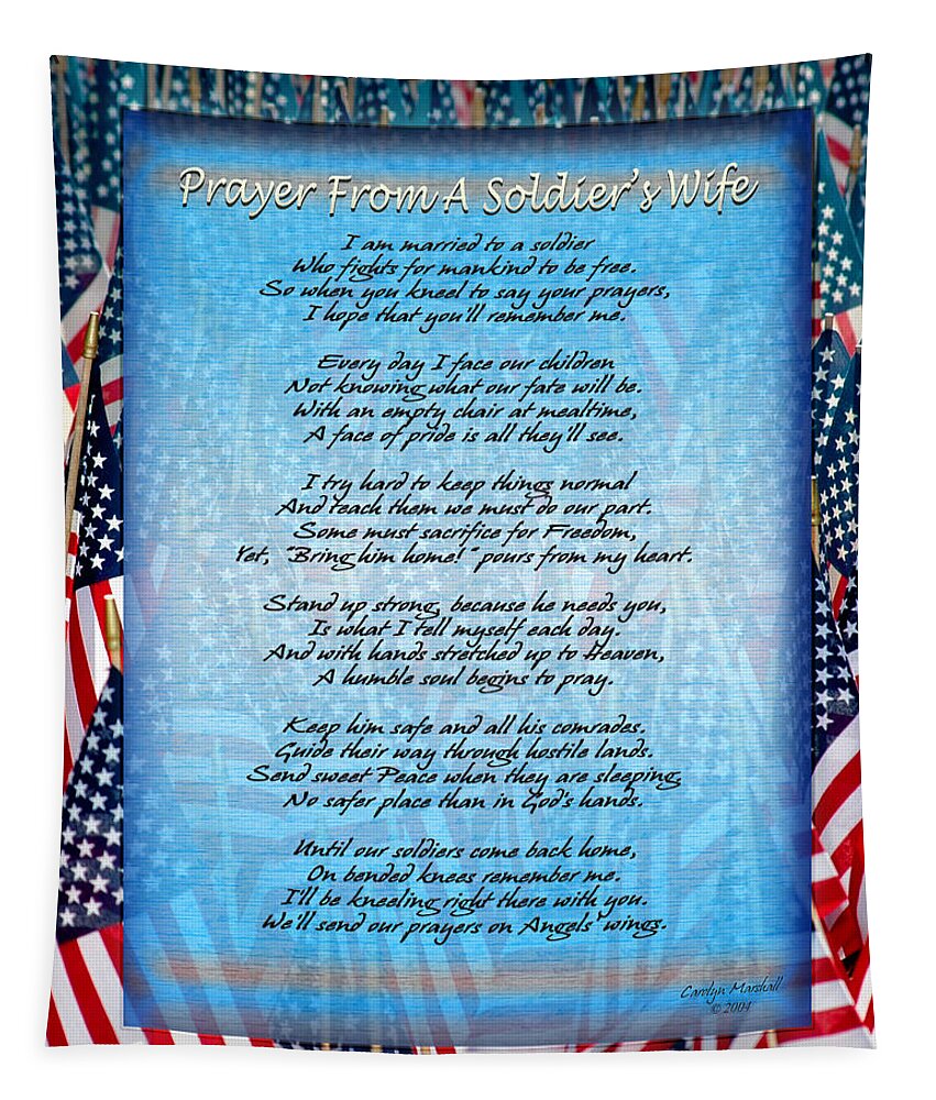 Veterans Tapestry featuring the photograph Prayer From A Soldiers Wife by Carolyn Marshall