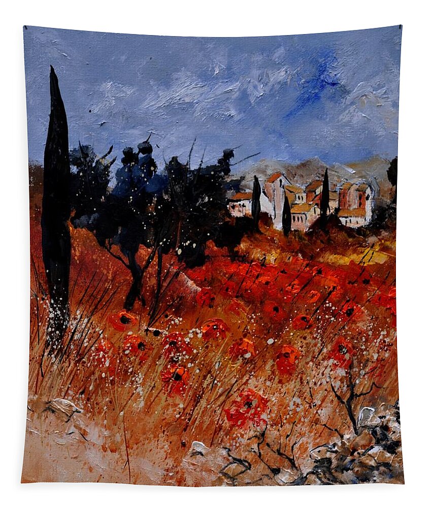 Landscape Tapestry featuring the painting Provence 561111 by Pol Ledent