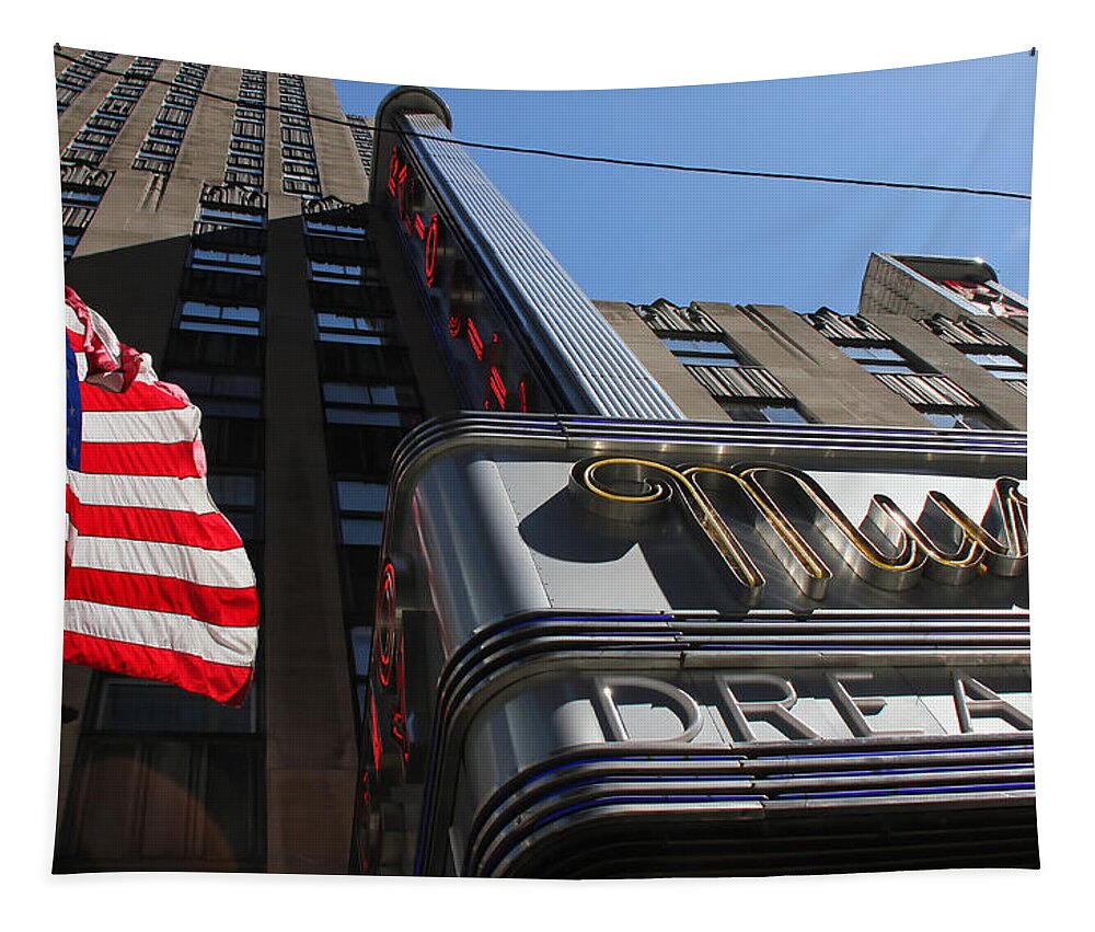 New York Tapestry featuring the photograph Radio City Music Hall 2 by Andrew Fare