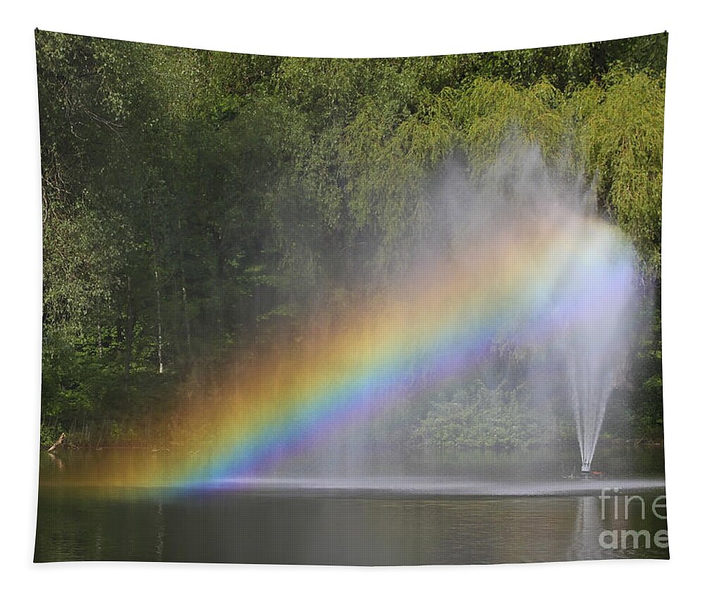 Fountain Tapestry featuring the photograph Rainbow by Teresa Zieba
