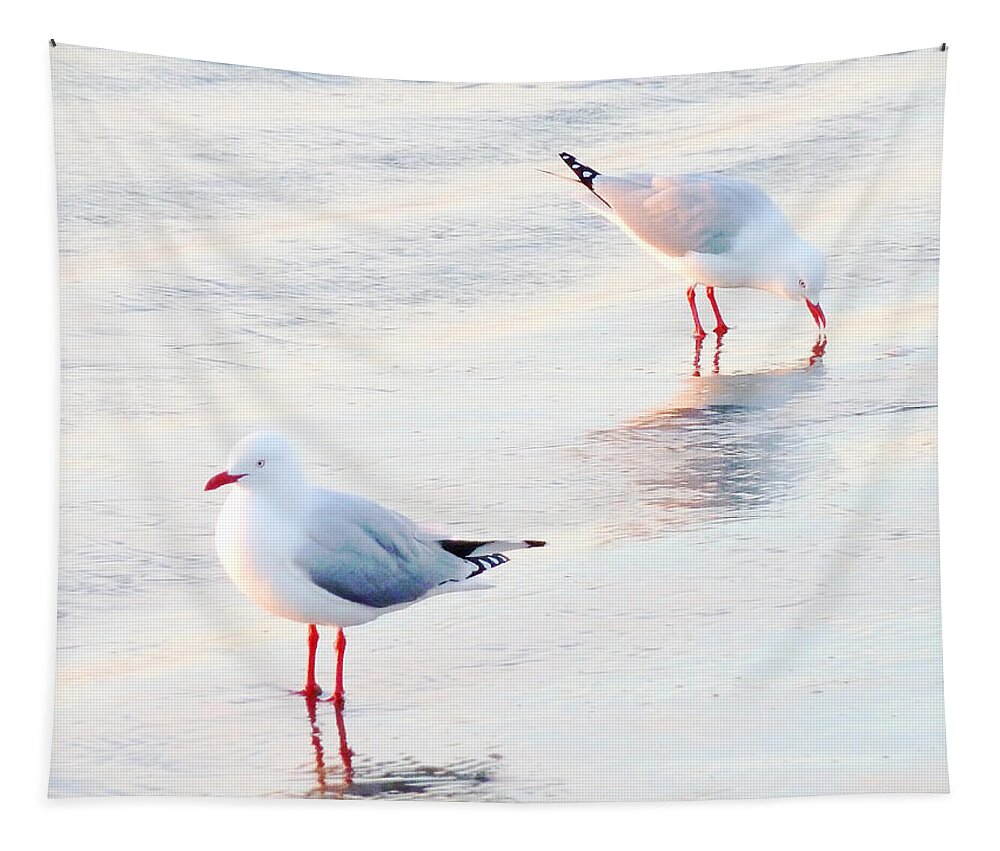 Sea Tapestry featuring the photograph Red Legs and Lipstick by Steve Taylor