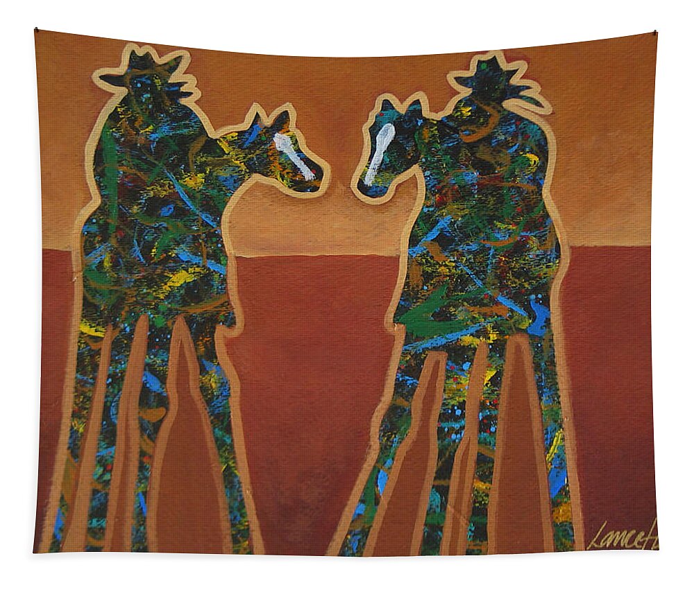 Contemporary Tapestry featuring the painting Red Sand by Lance Headlee