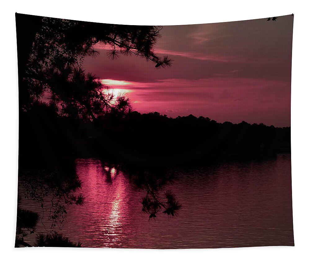 Sunset Tapestry featuring the photograph Red Sky at Night by Shannon Harrington
