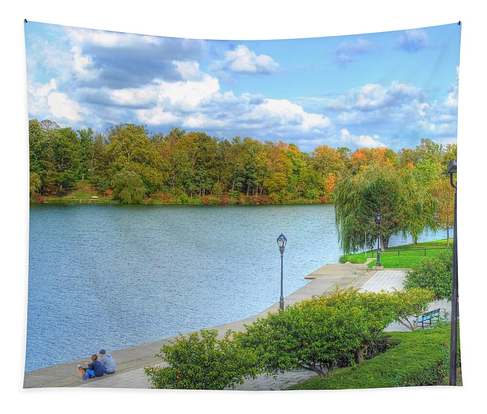  Tapestry featuring the photograph Relaxing at Hoyt Lake by Michael Frank Jr
