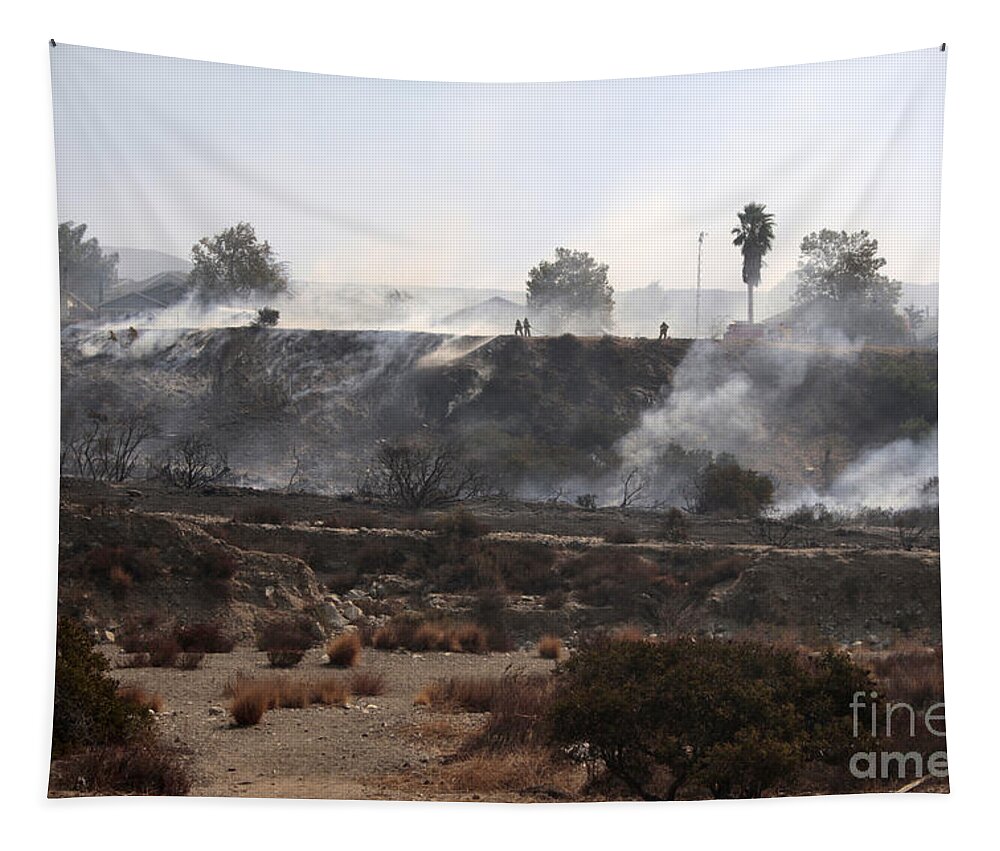 Remnants Of A Large Fire Tapestry featuring the photograph Remnants of a large fire by Nina Prommer