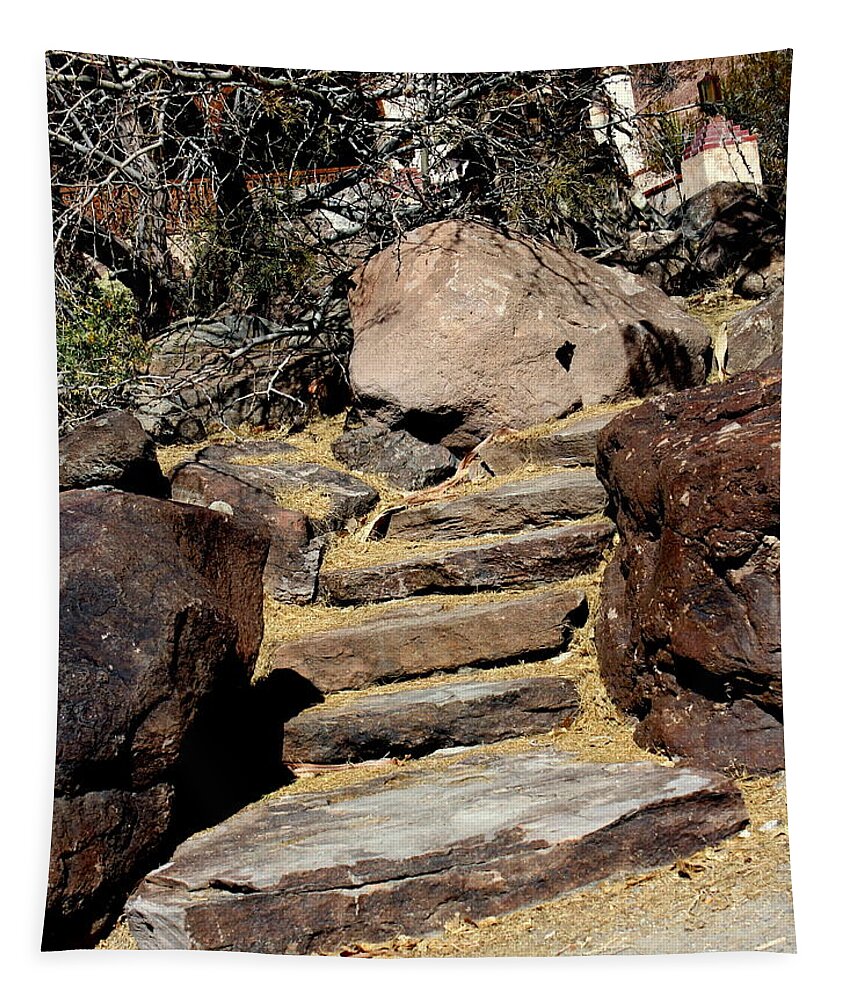 Stairs Tapestry featuring the photograph Rock Stairway by Jo Sheehan