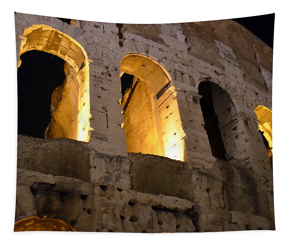  Coliseum Tapestry featuring the photograph Roman Evening by La Dolce Vita
