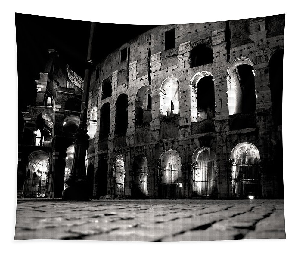 Rome Tapestry featuring the photograph Roman Night by La Dolce Vita