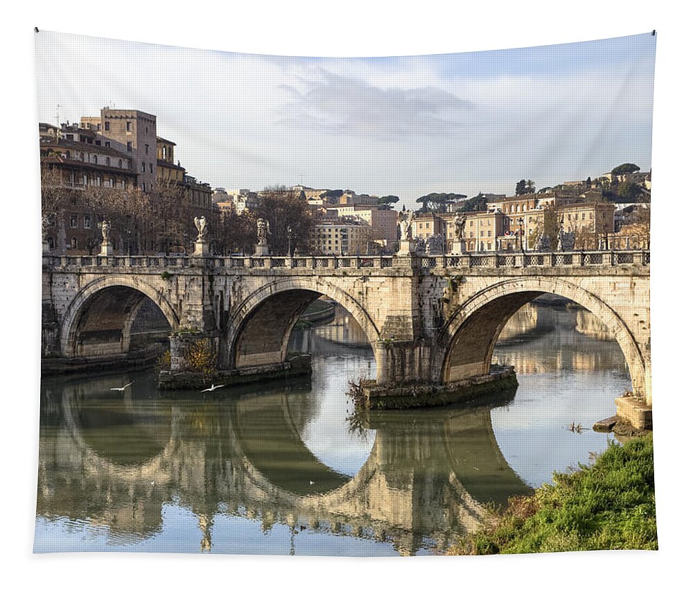 Ponte Sant'angelo Tapestry featuring the photograph Rome - Ponte Sant'Angelo by Joana Kruse
