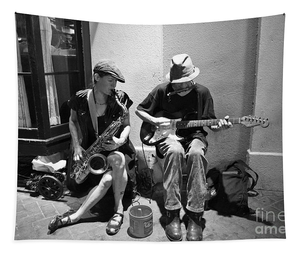 New Orleans Tapestry featuring the photograph Royal Street Music by Leslie Leda