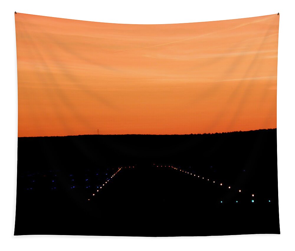 Airport Tapestry featuring the photograph Runway At Sundown by Kim Galluzzo