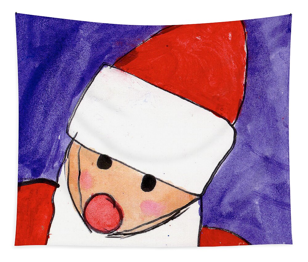 Santa Tapestry featuring the painting Santa by Taylor Spera Age Eight