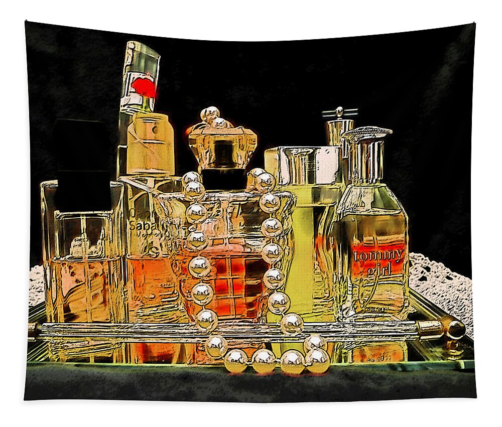 Perfume Tapestry featuring the photograph Scents of a Woman by DigiArt Diaries by Vicky B Fuller