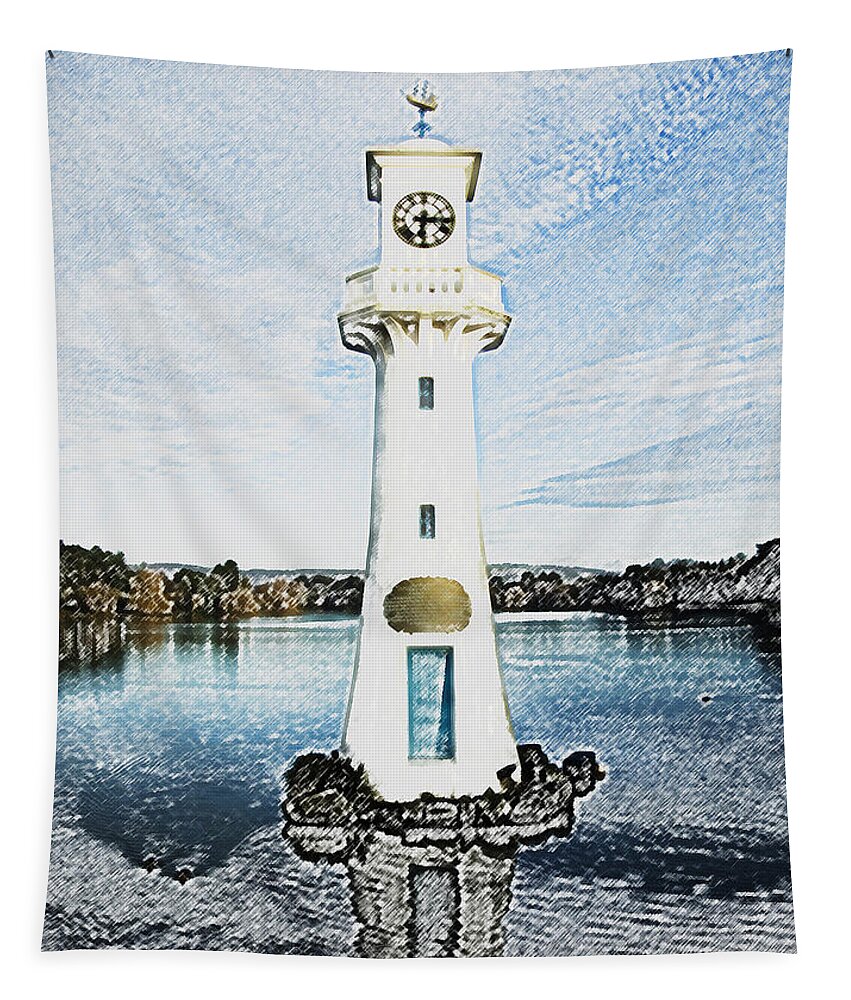 Scott Memorial Tapestry featuring the photograph Scott Memorial Roath Park Cardiff 3 by Steve Purnell