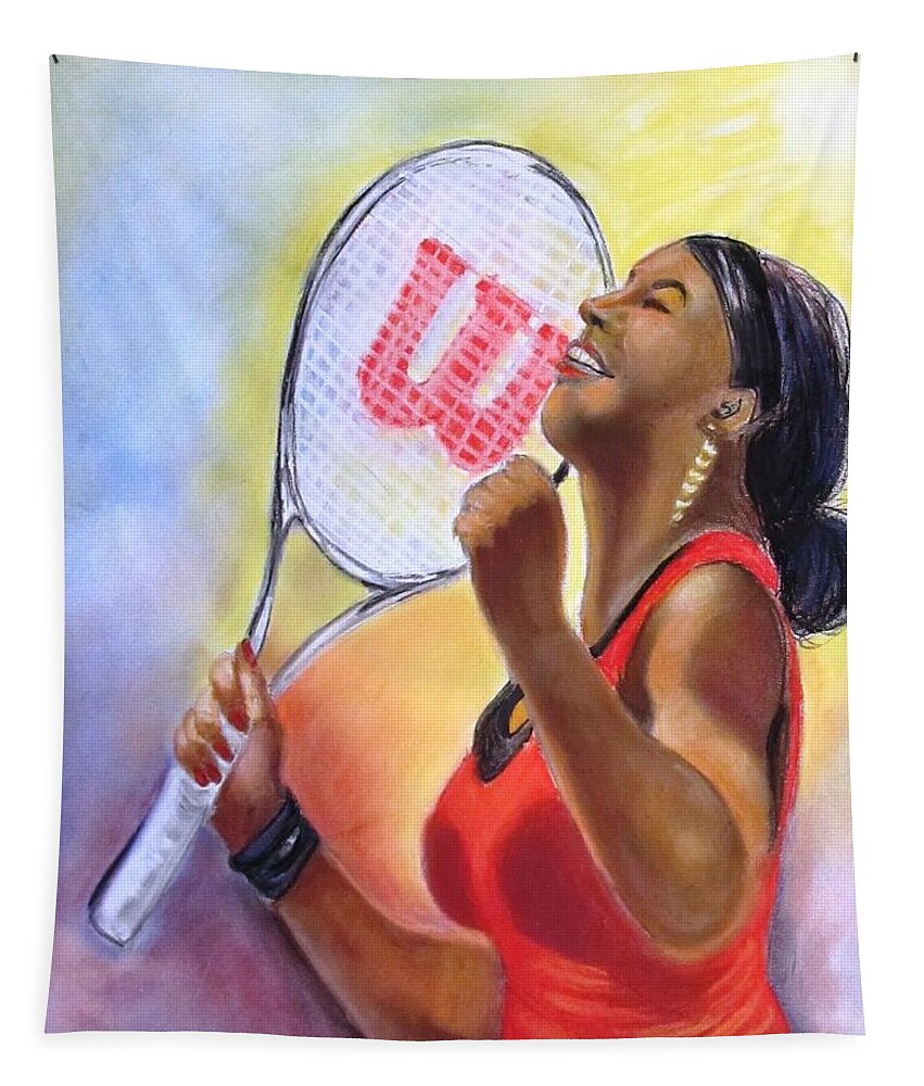 Serena Tapestry featuring the drawing Serena Shines by Carol Allen Anfinsen