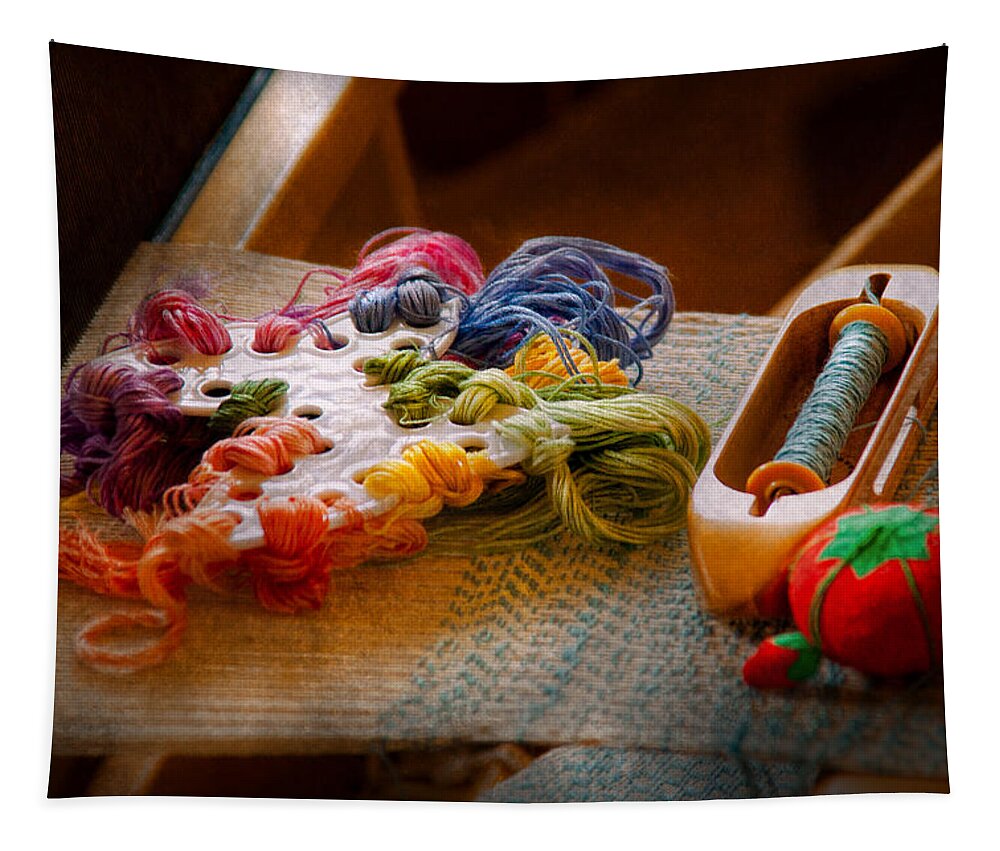 Sew Tapestry featuring the photograph Sewing - Yarn - Threads of time by Mike Savad