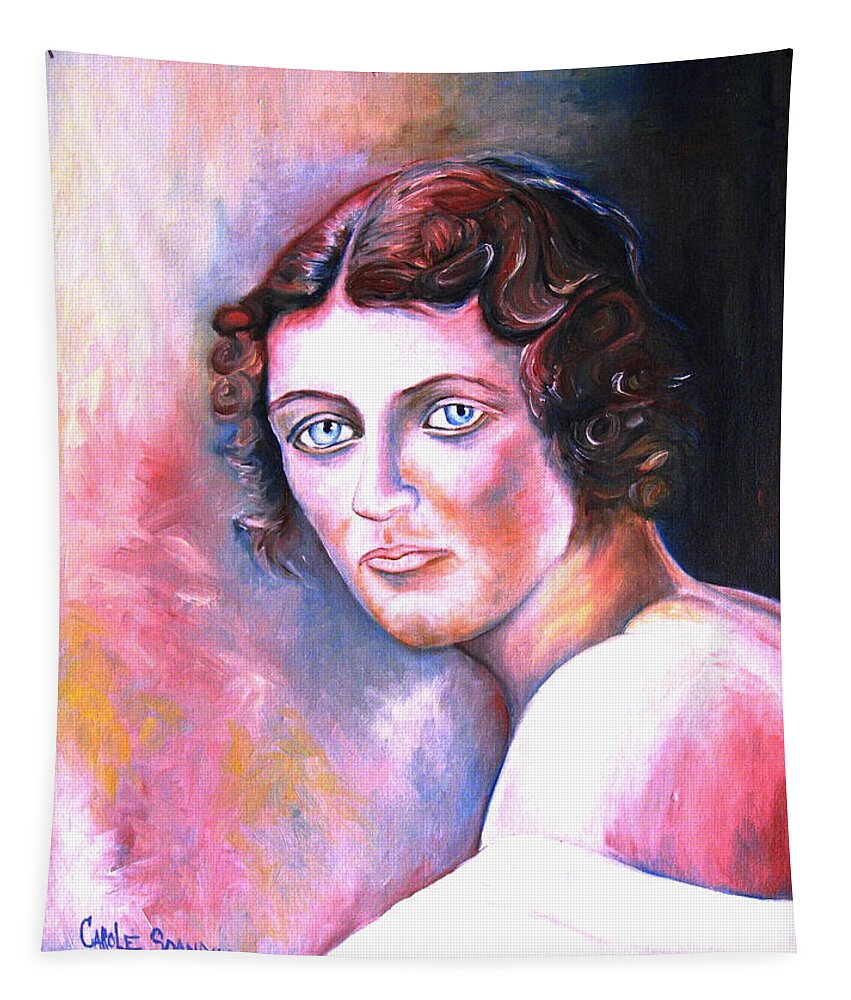 Portrait Tapestry featuring the painting Soft Shoulder by Carole Spandau
