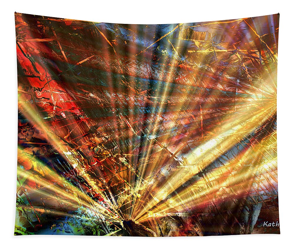 Luminosity Tapestry featuring the painting Sound of Light by Kathy Sheeran