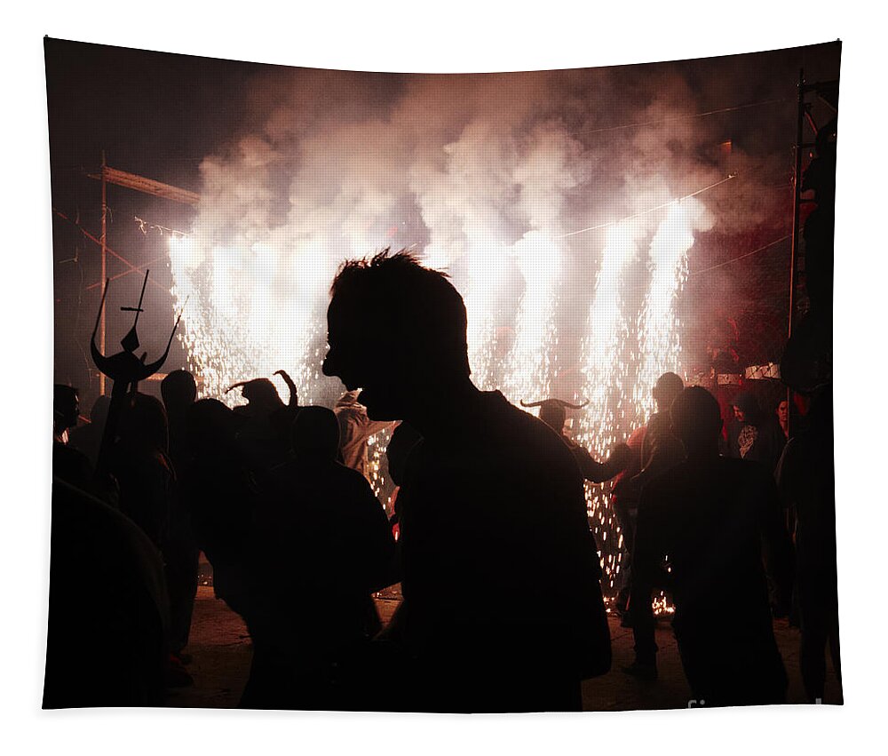 Fuego Tapestry featuring the photograph Spark backlighting by Agusti Pardo Rossello